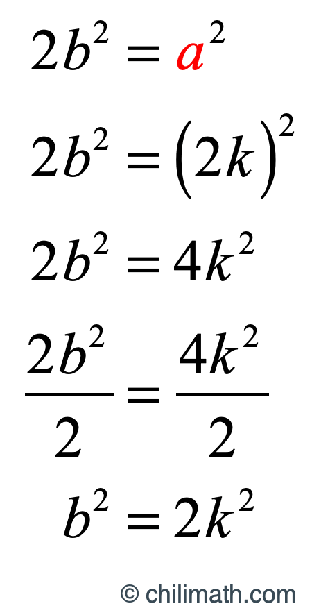 b^2=2k^2